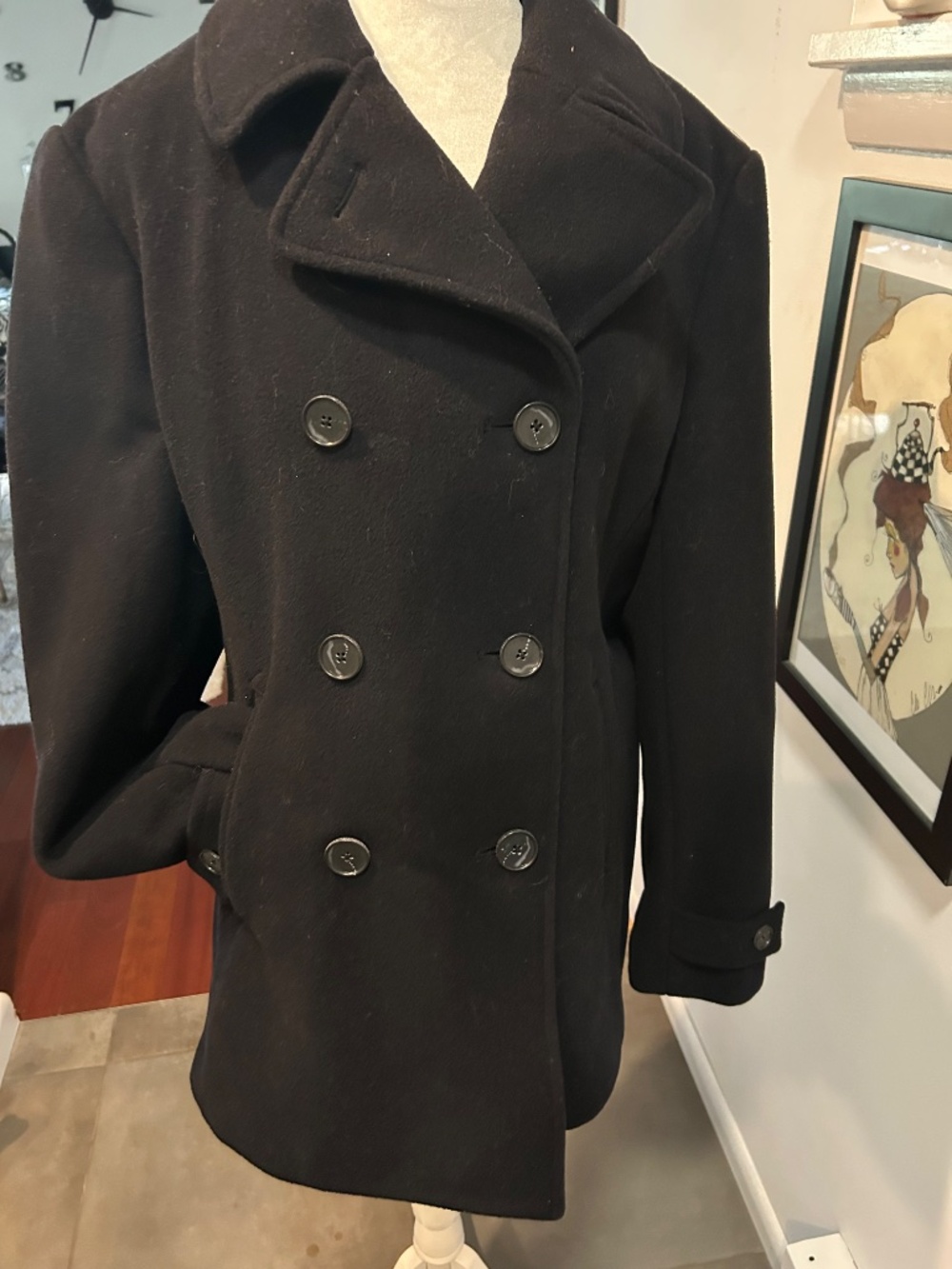 Lands end ladies Lea coat black size 12 CLASSIC !!!! - Picture 2 of 6